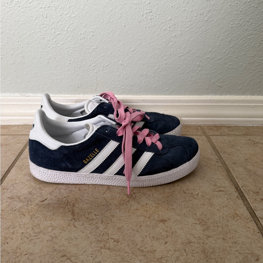 Adidas Gazelle Navy and Pink Sneakers